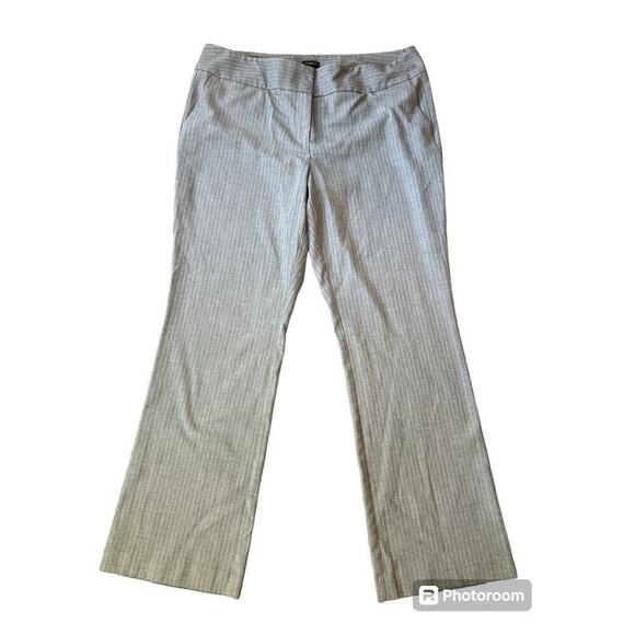 Ann Taylor Factory curvy trouser pants size 14 gray pinstripe - Picture 1 of 6